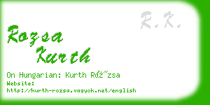 rozsa kurth business card